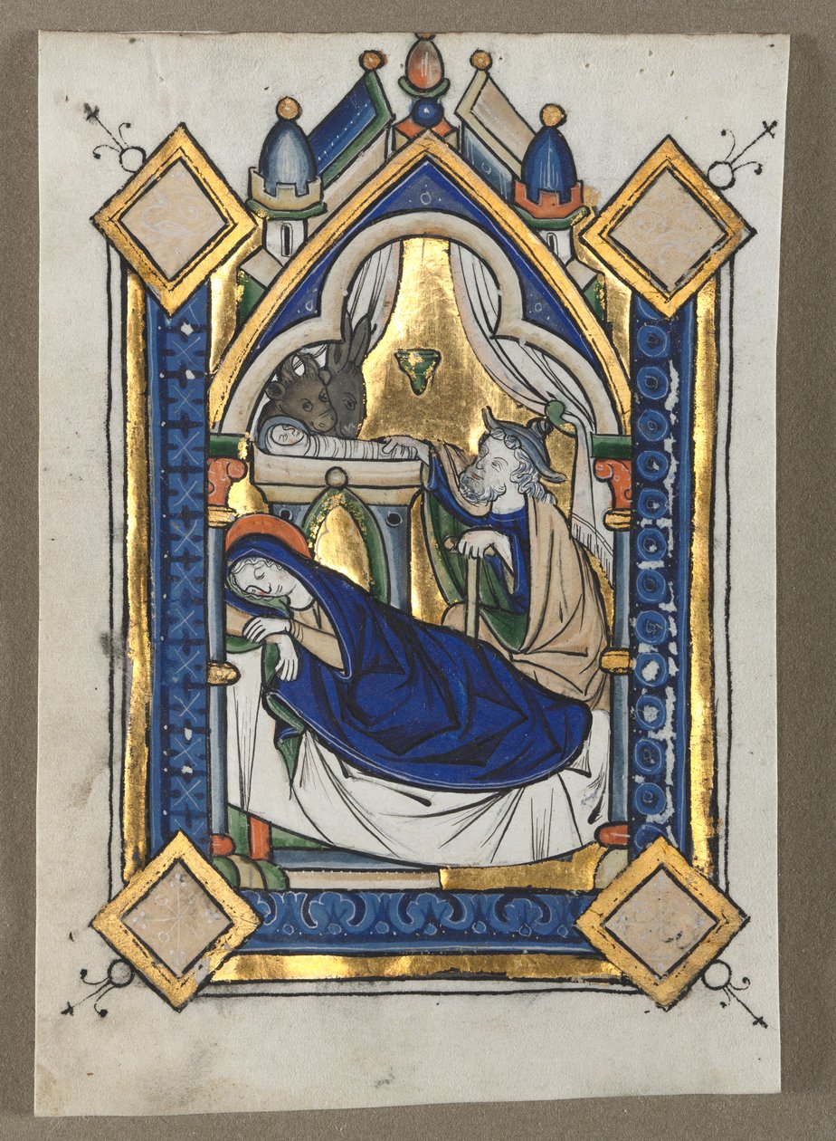 Liść wycięty z psałterza: Narodzenia autorstwa Unknown artist