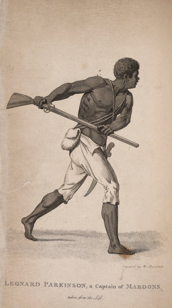 Leonard Parkinson, kapitan Maroons. autorstwa Unknown artist
