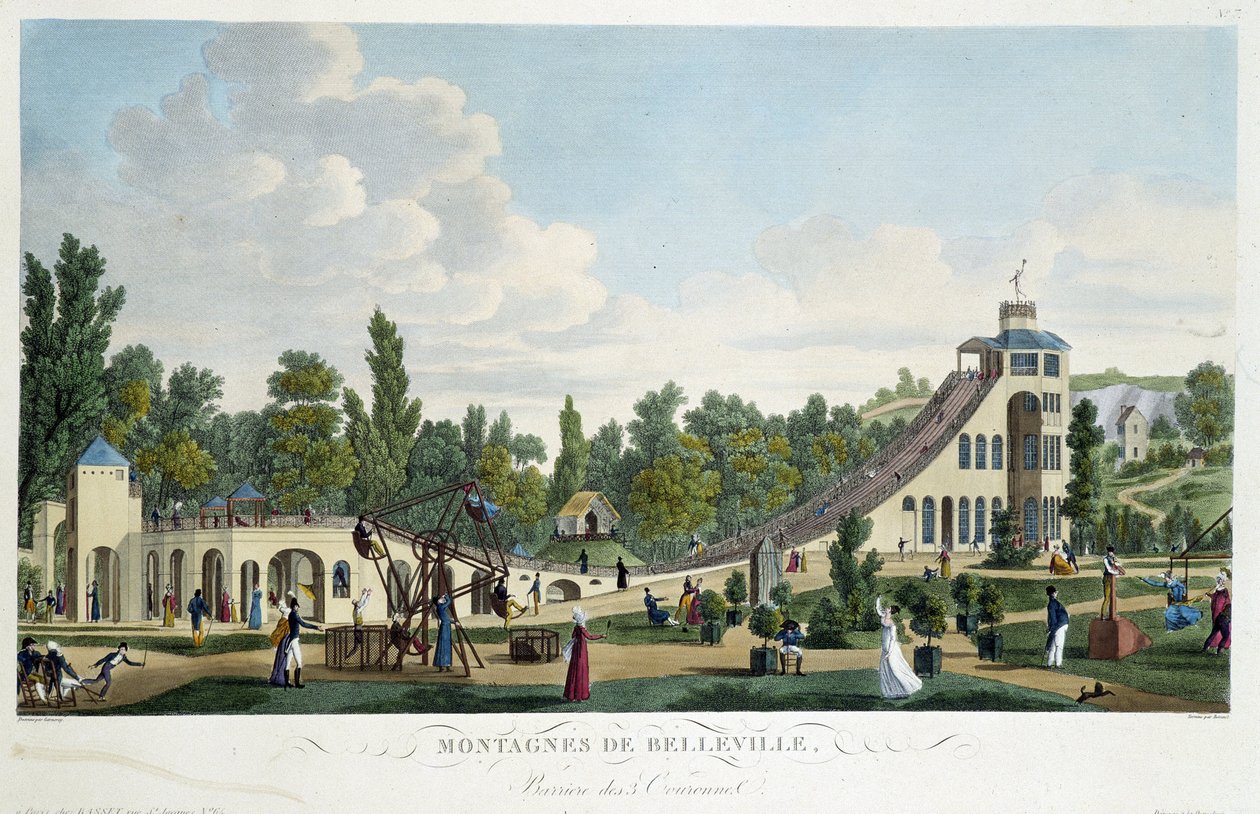 Kolejka górska Belleville - w „”Widokach Paryża”” Courvoisier autorstwa Unknown artist