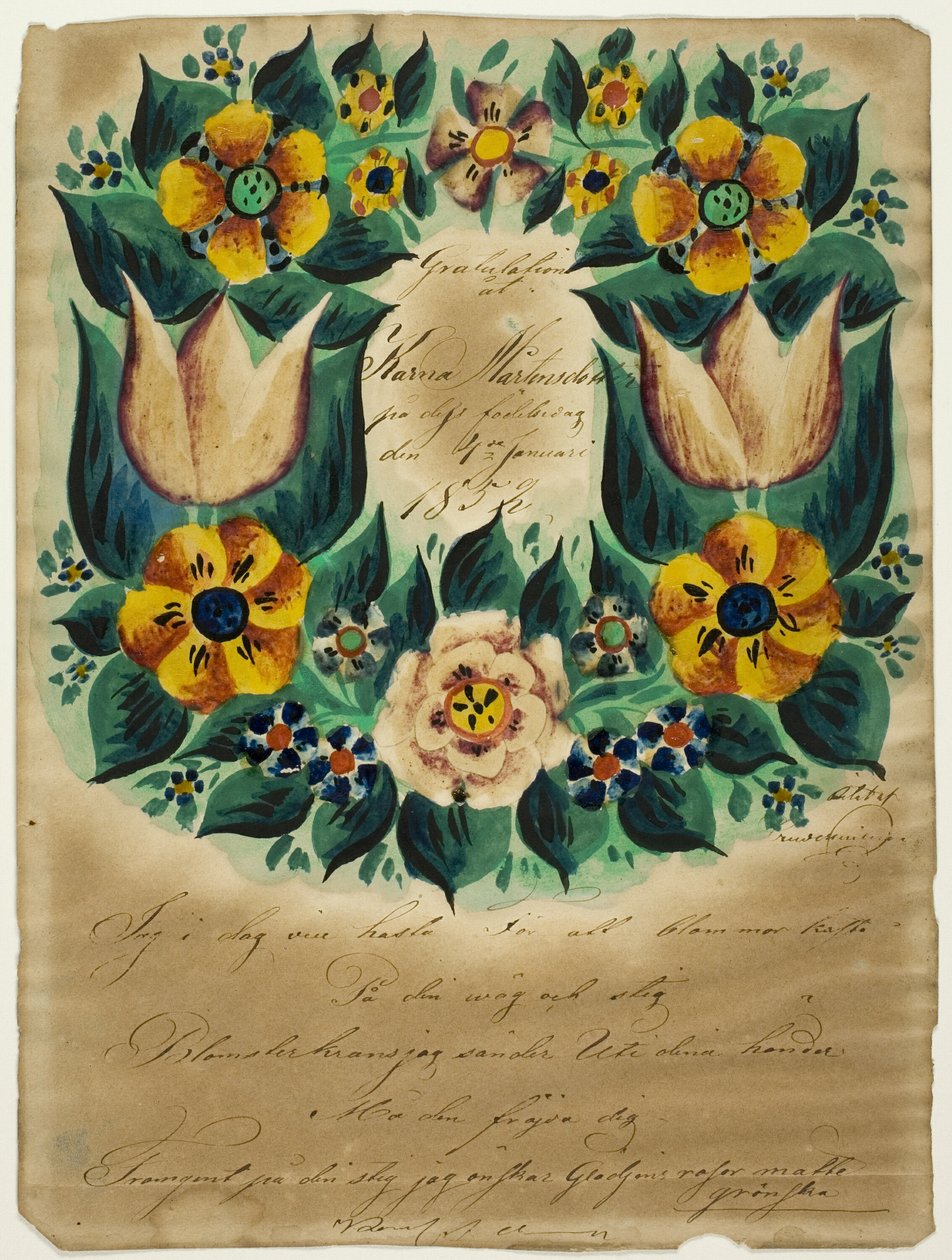 List gratulacyjny dla Karny Martensdottir autorstwa Unknown artist