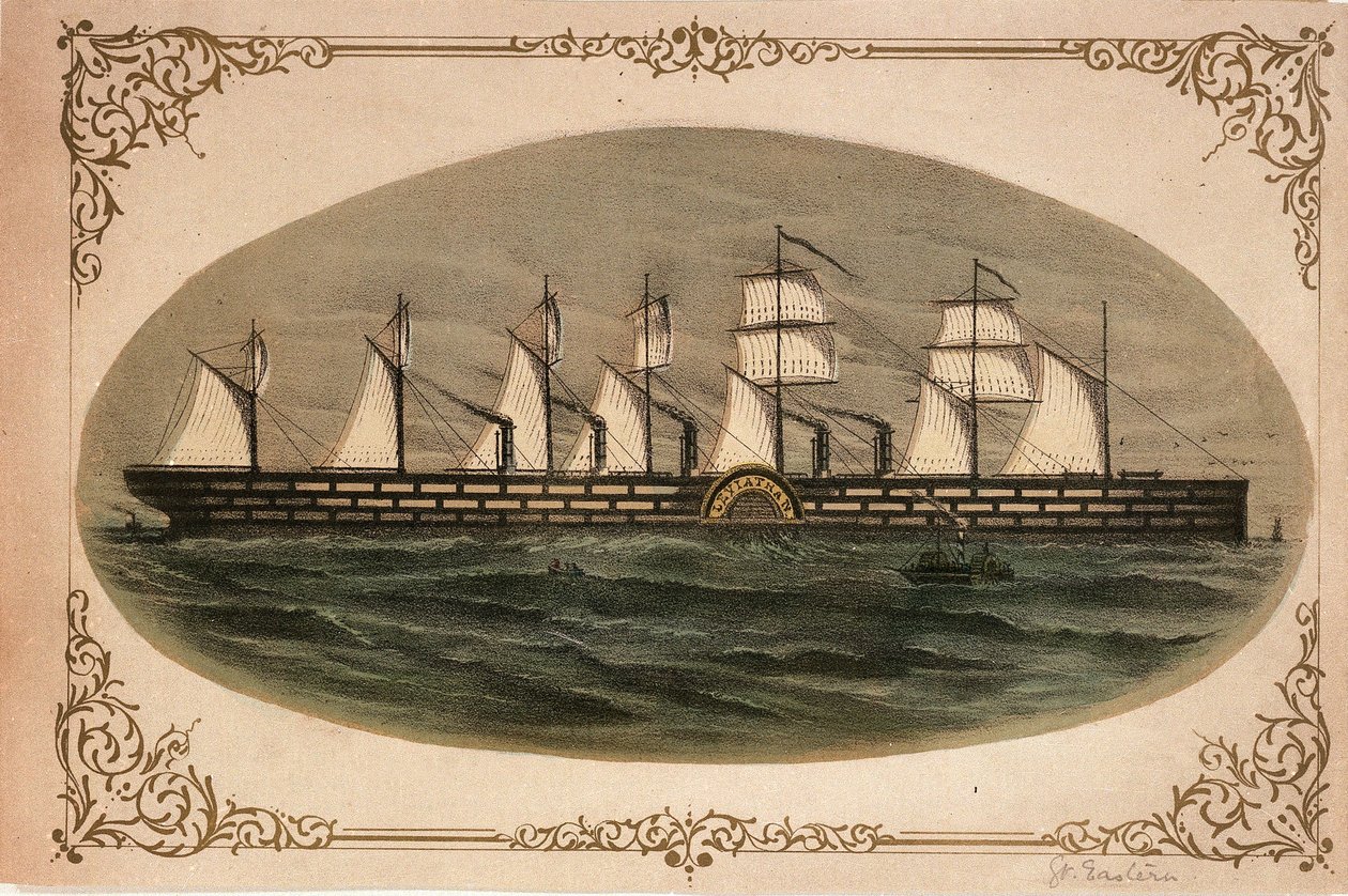 Lewiatan "Wielki Wschód", ok. 1860 r. (kolorowa litografia) autorstwa Unknown artist