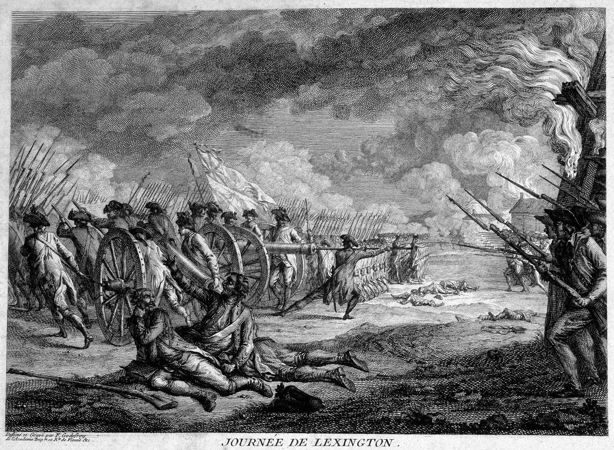 Dzień Lexington (Massachusetts, USA), 19 kwietnia autorstwa Unknown artist