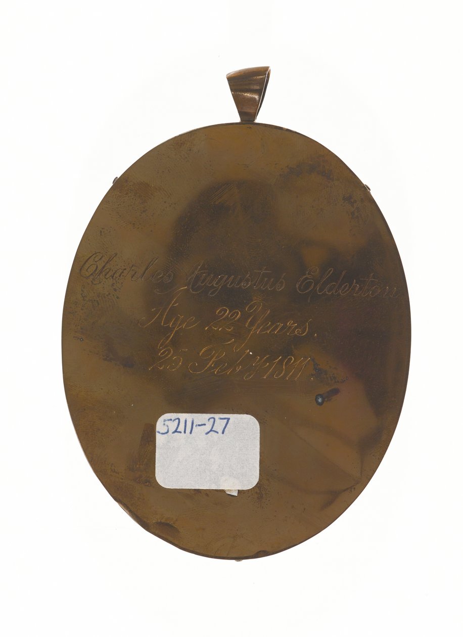 Porucznik Charles Augustus Elderton (1789-1841), 9 Indian Piechoty Madrasu, 25 lutego 1811 (miniatura na kości słoniowej) autorstwa Unknown artist