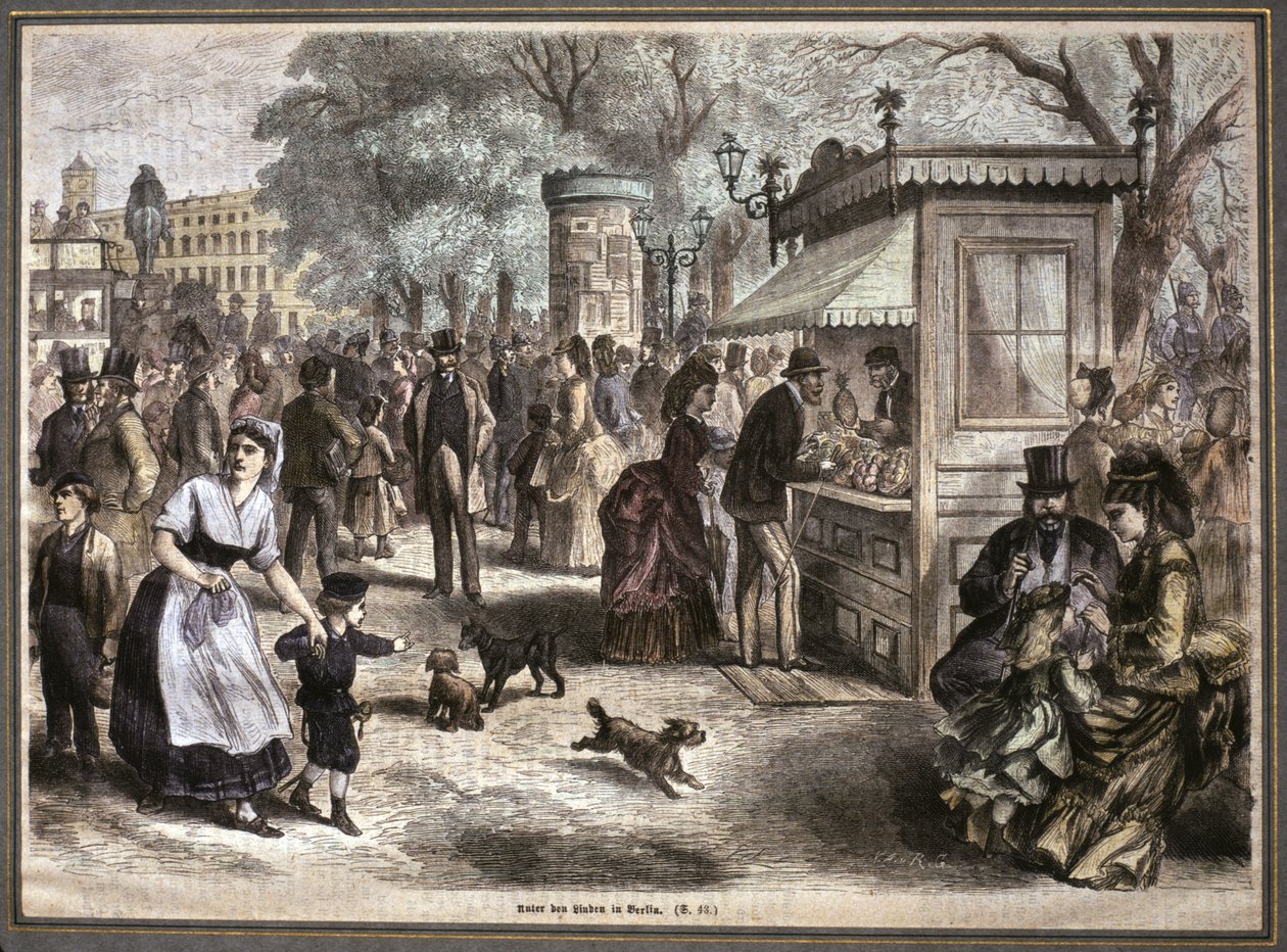 Życie w Berlinie, druga połowa XIX wieku (rycina) autorstwa Unknown artist