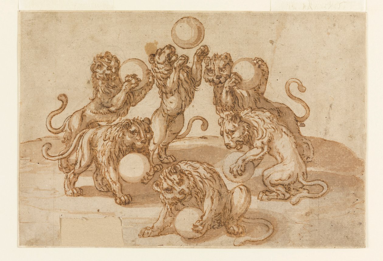 Lwy żonglujące piłkami Medici autorstwa Unknown artist