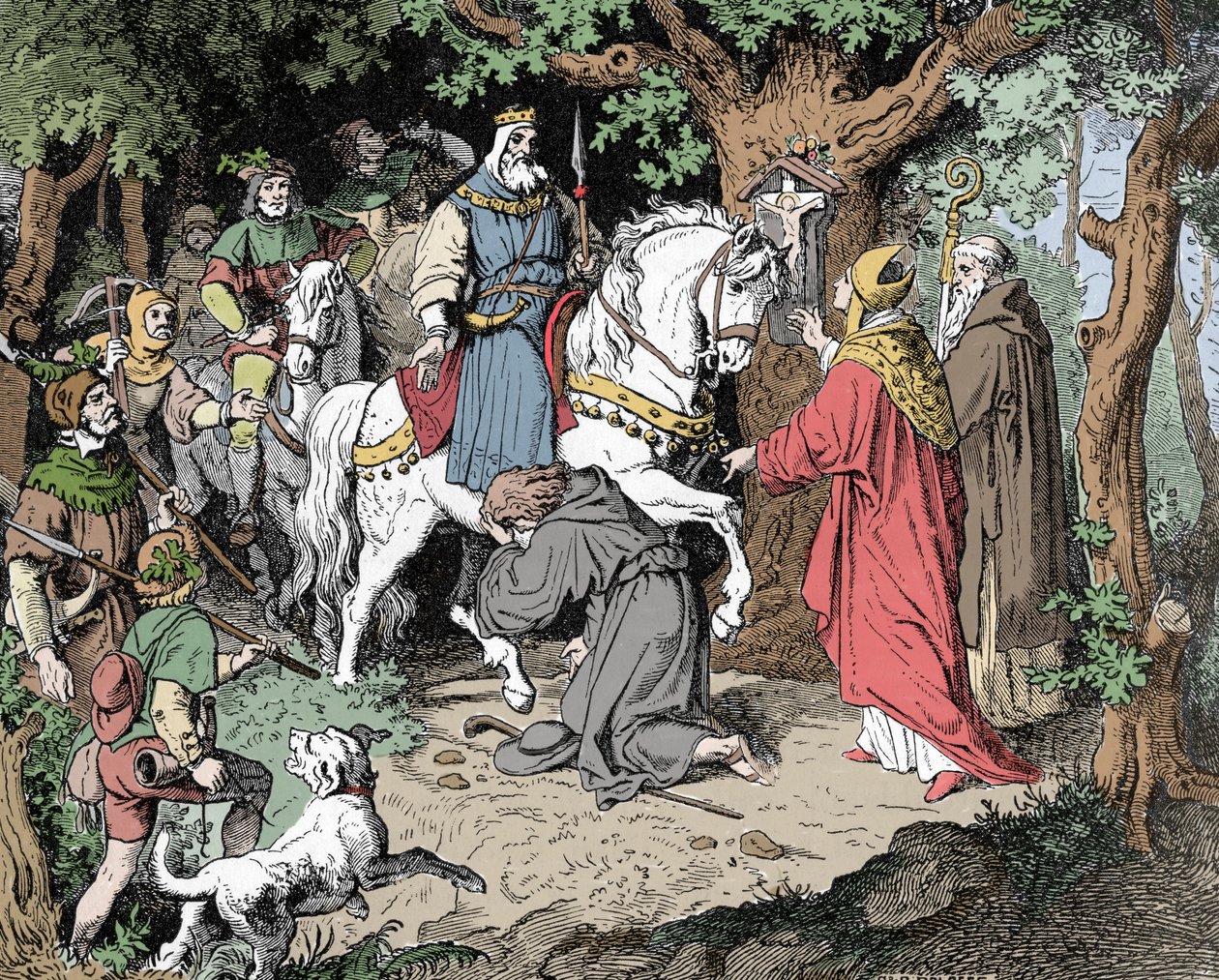 Liudolf (Liudolf, książę Szwabii) (930-957) błaga o przebaczenie swojego Ojca Ottona I Świętego Cesarstwa (Otto I, cesarza rzymskiego) autorstwa Unknown artist