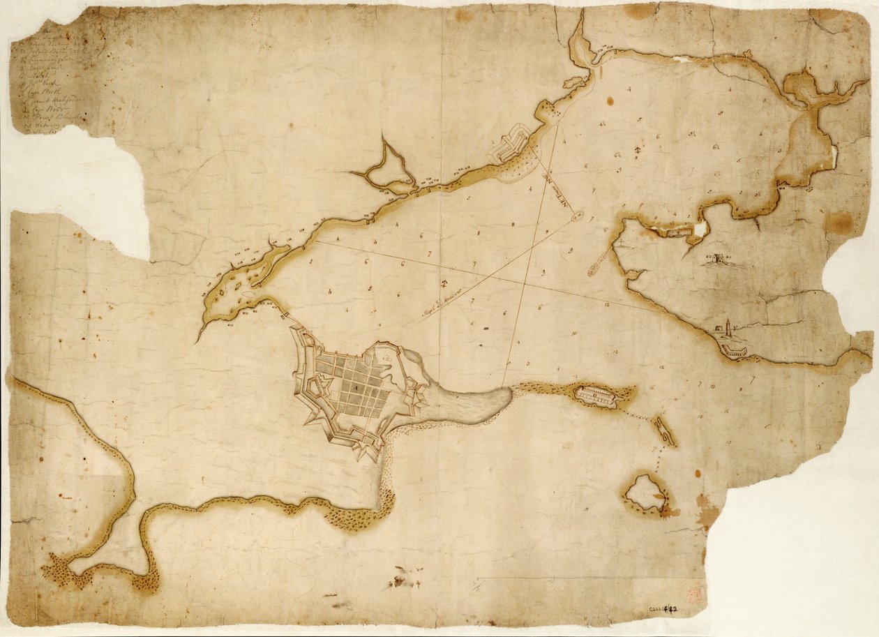 Twierdza i port Louisburg, Cape Breton, ok. 1745 r. (rękopis) autorstwa Unknown artist