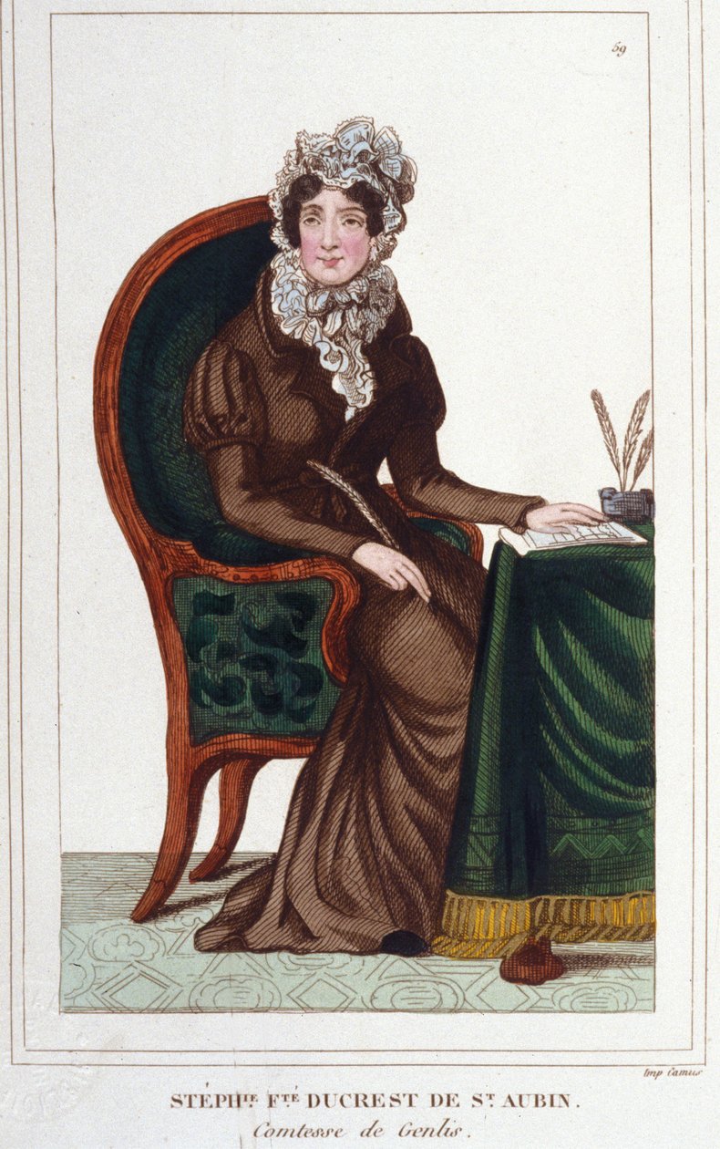 Madame de Genlis - Portret Stephanie Felicite z herbu Saint-Aubin (Saint Aubin autorstwa Unknown artist