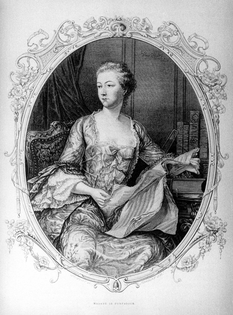 Madame de Pompadour, Jeanne Antoinette Poisson (1721-1764) (markiza Pompadour)) autorstwa Unknown artist