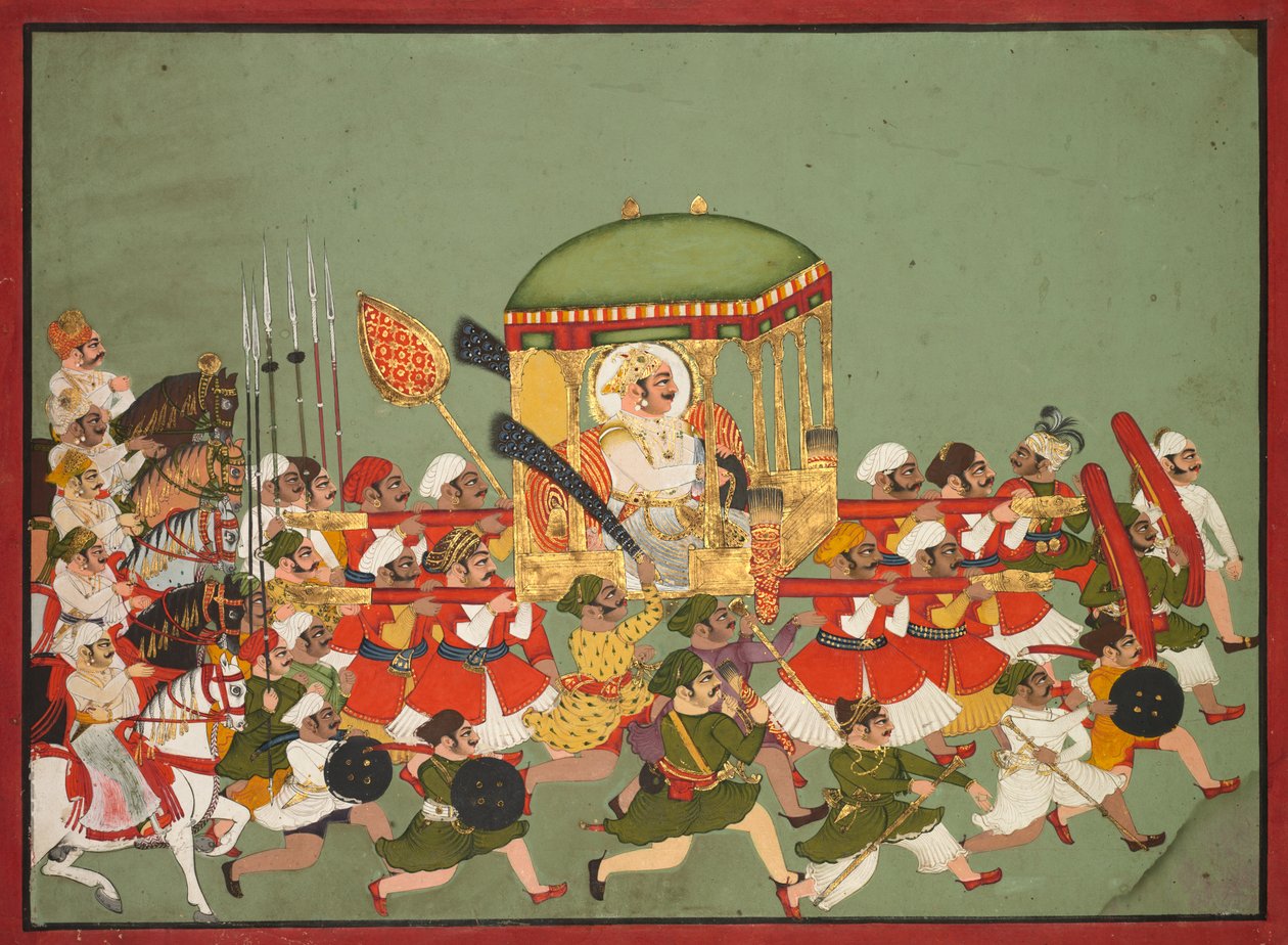 Maharao Chattar Sal (panował 1758-64) z Kota w Palanquin autorstwa Unknown artist