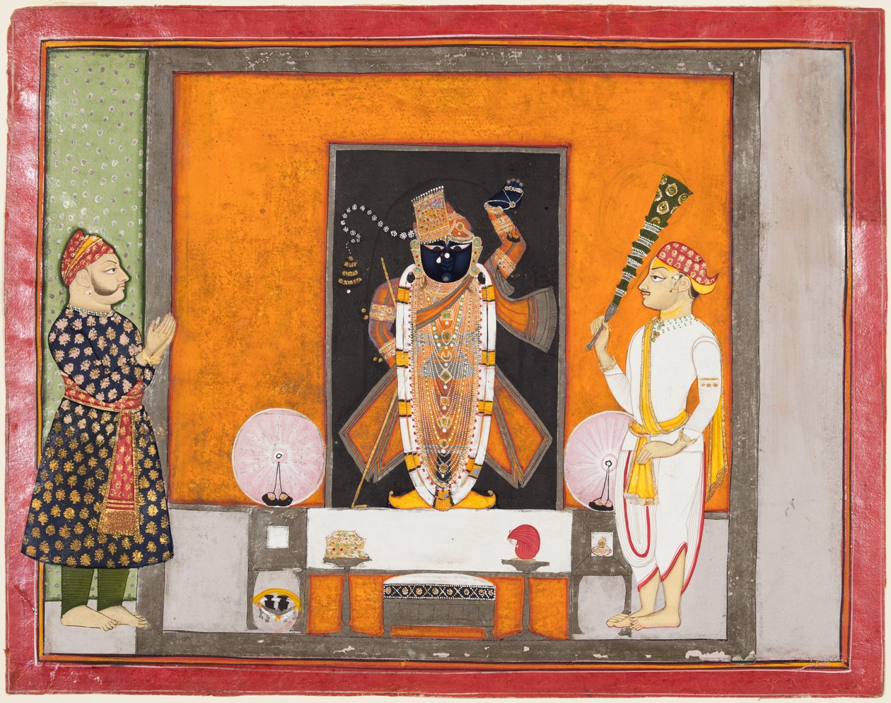 Maharao Ram Singh II z Kota (1828-1866) czci Brij Nathji jako Oblubieniec autorstwa Unknown artist