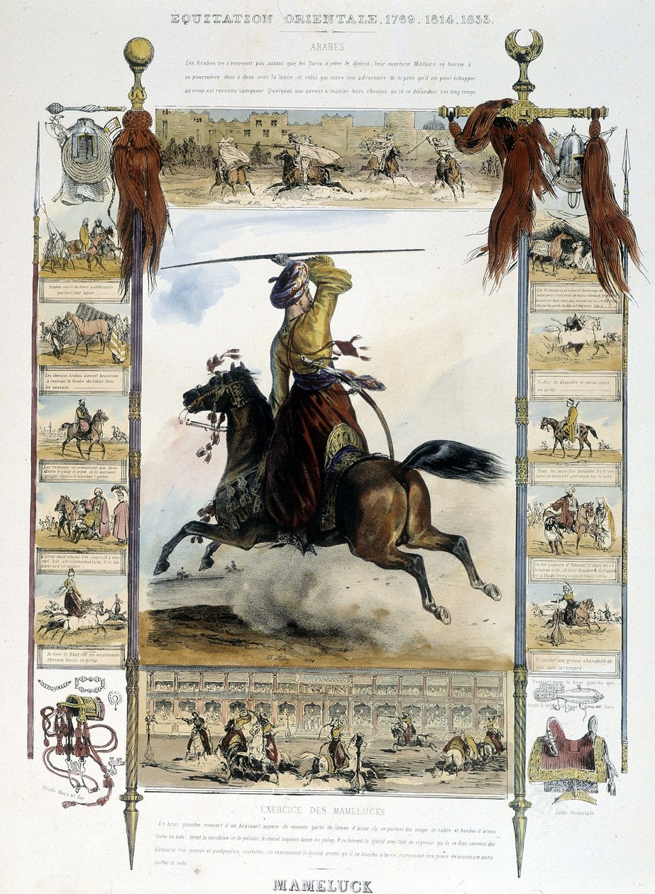Mameluck (Eastern Horse Riding) – w „”Malownicza historia starożytnej i współczesnej jazdy konnej”” Charlesa Aubry autorstwa Unknown artist