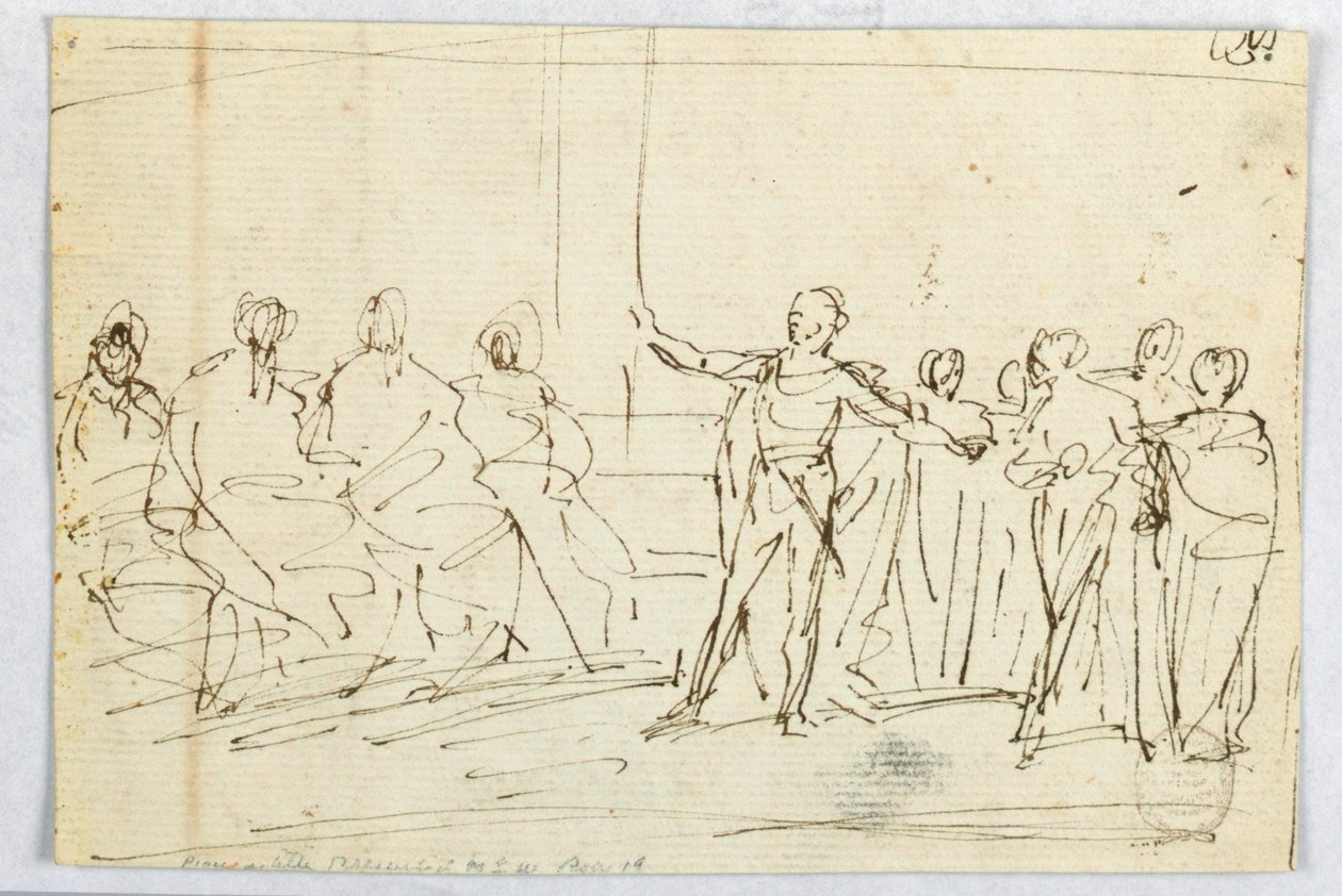 Mężczyzna wygłaszający mowę autorstwa Unknown artist