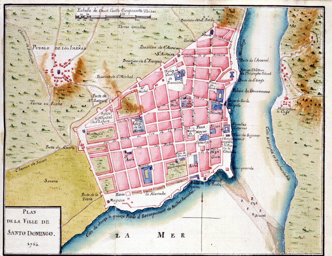 Rękopis mapa miasta Santo Domingo autorstwa Unknown artist