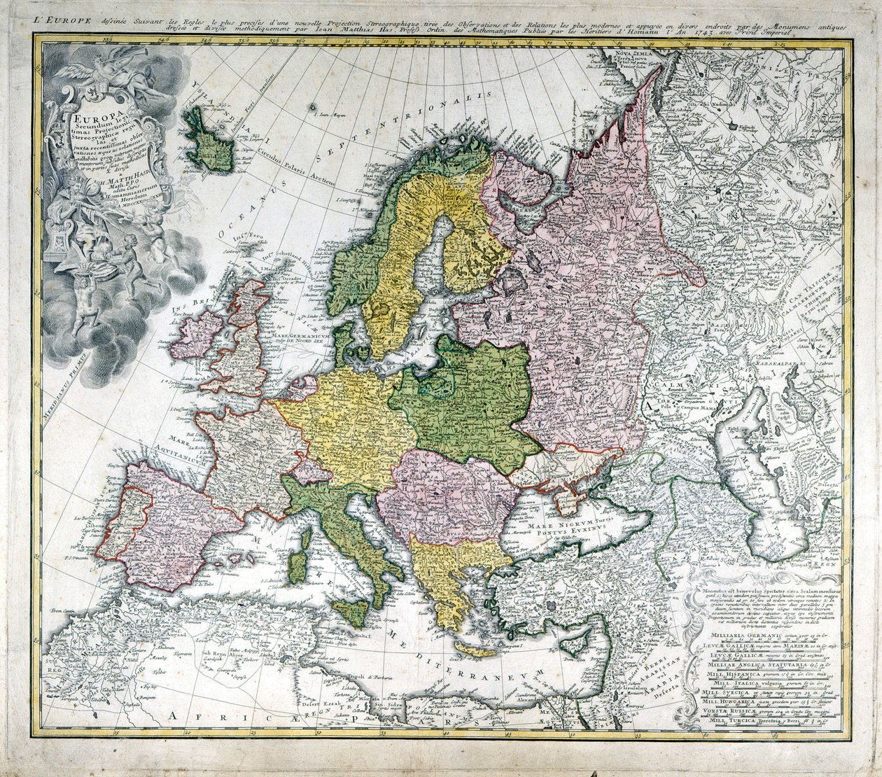 Mapa Europy z 1743 roku. autorstwa Unknown artist