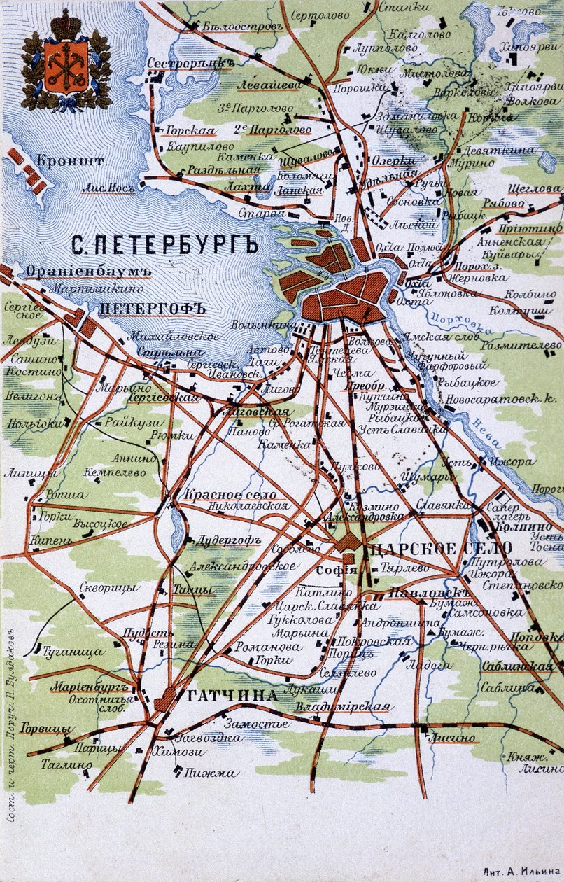 Mapa Sankt Petersburga autorstwa Unknown artist