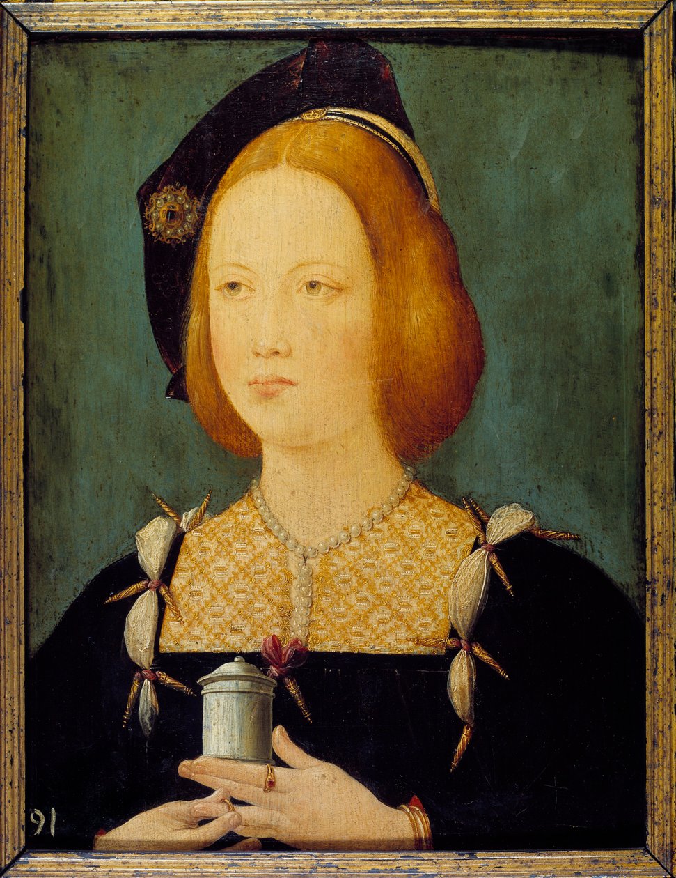 Mary Tudor, królowa Francji - Portret Marii Tudor z Anglii (1496-1534) trzeciej żony Ludwika XII. Anonimowy obraz z XVI wieku. Paryż, Sztuka Dekoracyjna autorstwa Unknown artist