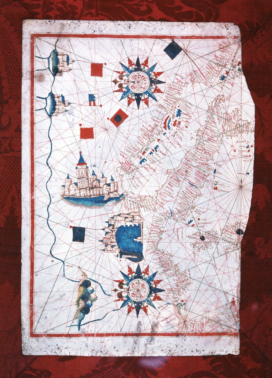 Mapa Morza Śródziemnego: Barcelona i Lepanto autorstwa Unknown artist
