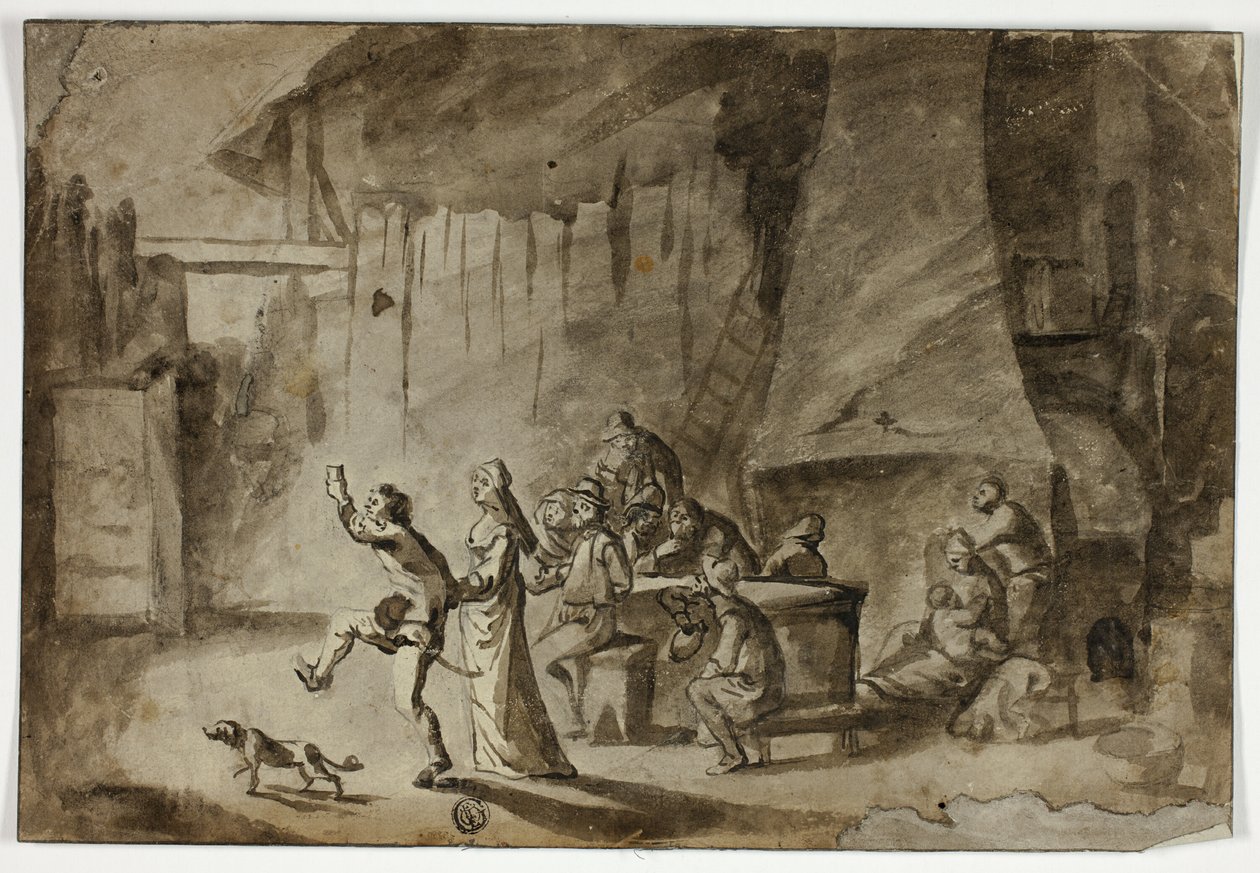 Mężczyźni i kobiety w tawernie autorstwa Unknown artist