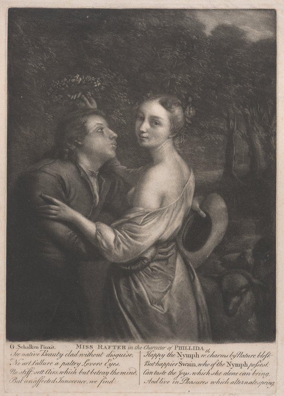 Miss Rafter (1711-1785) w postaci Phillidy autorstwa Unknown artist