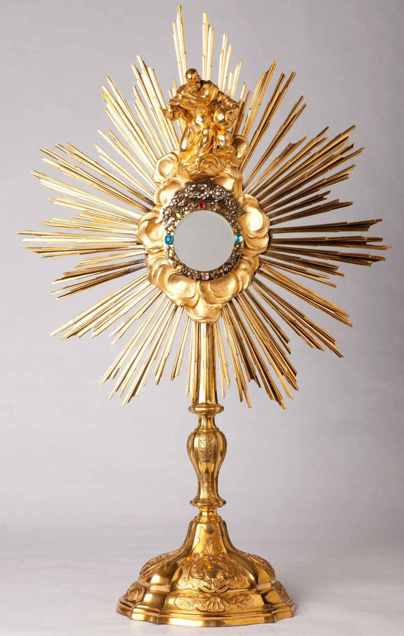 Monstrancja. Vermeil, diamenty, sztuczna biżuteria z posągiem Boga Ojca (Dieu le Père). 18 wiek. autorstwa Unknown artist