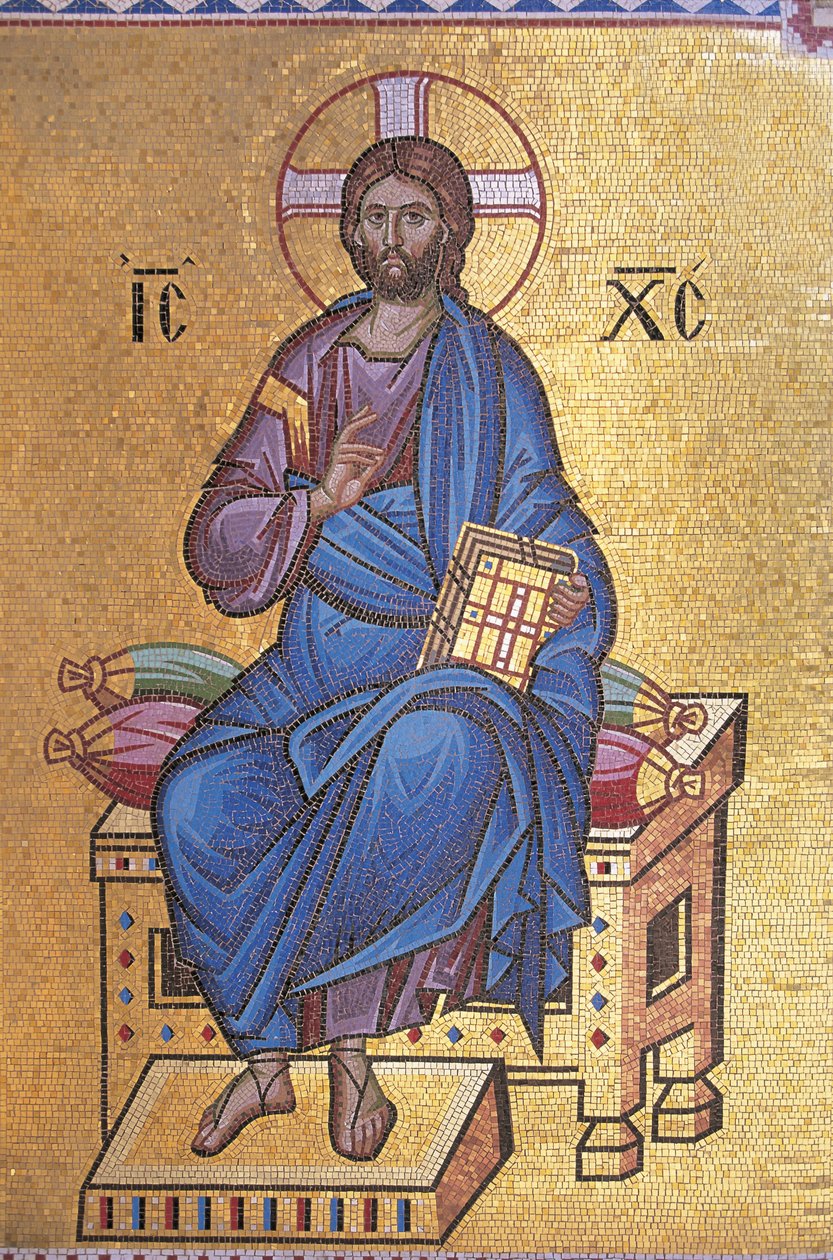 Mozaika przedstawiająca Chrystusa na tronie autorstwa Unknown artist