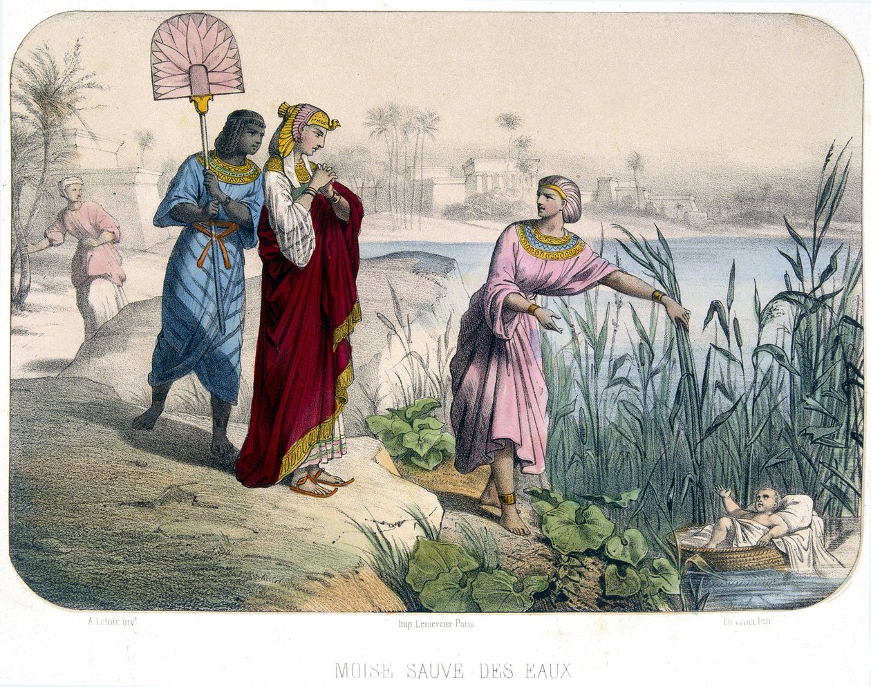 Mojżesz ratuje wody - Biblia autorstwa Unknown artist