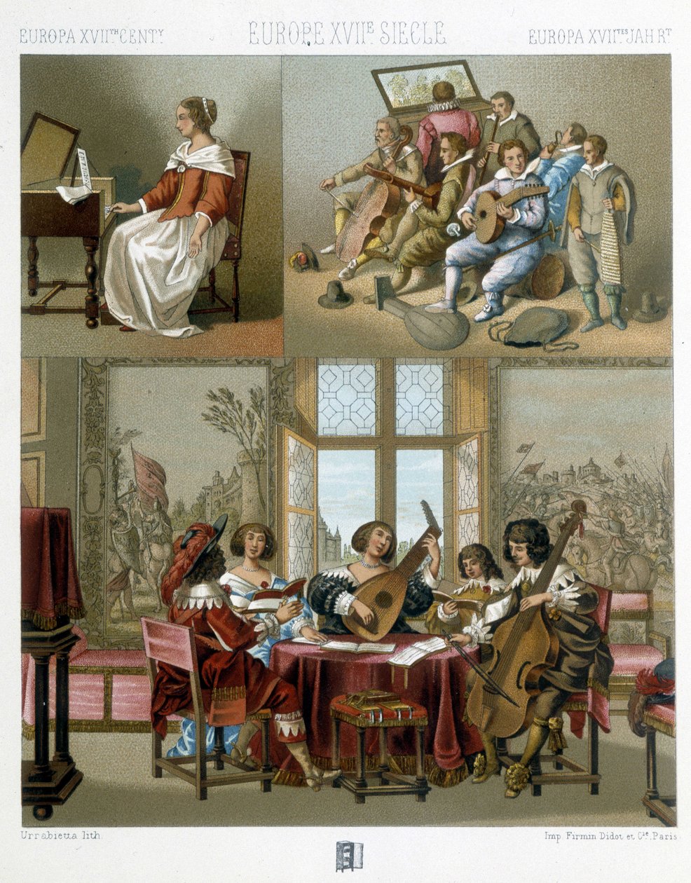 Muzyka w Europie w XVII wieku - w „Le costume historique” Racinet autorstwa Unknown artist