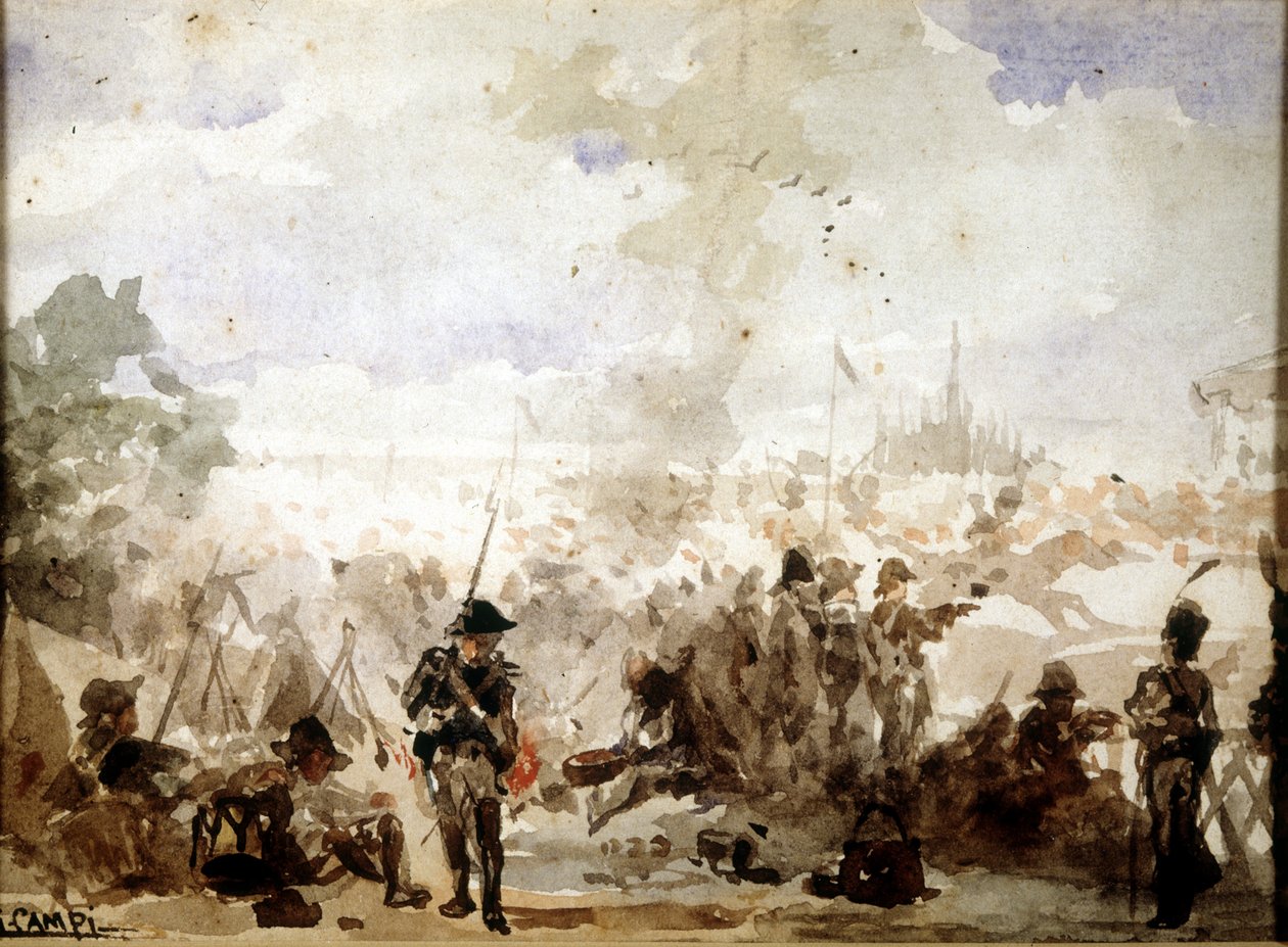 Napoleon i wieś Włoch: francuskie obozy u bram Mediolanu autorstwa Unknown artist