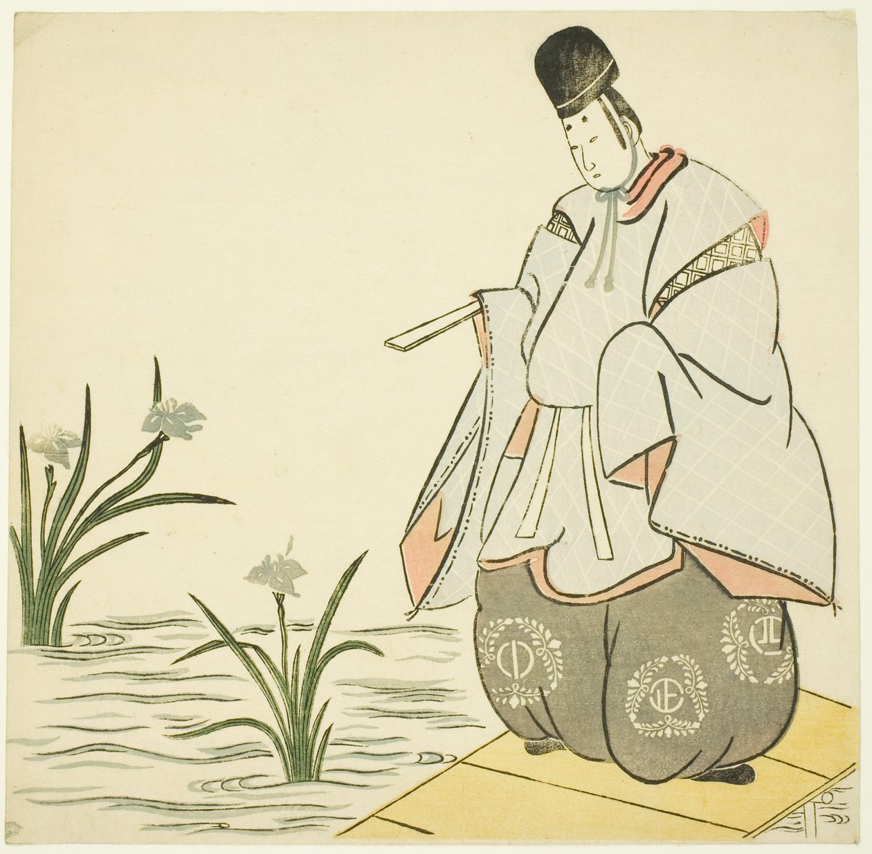 Narihira na moście Yatsuhashi autorstwa Unknown artist