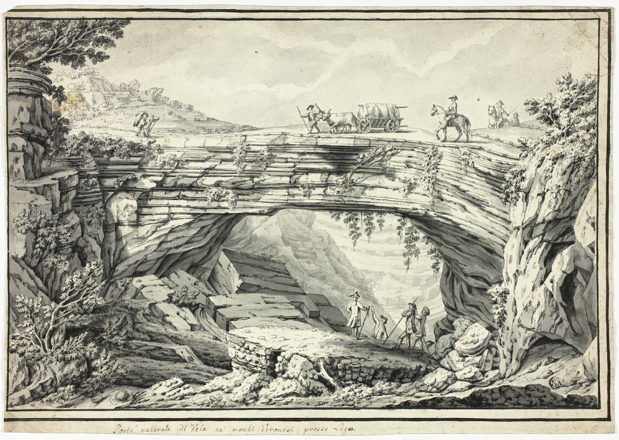 Naturalny most Veia na wzgórzach Veronese, niedaleko Lugo autorstwa Unknown artist