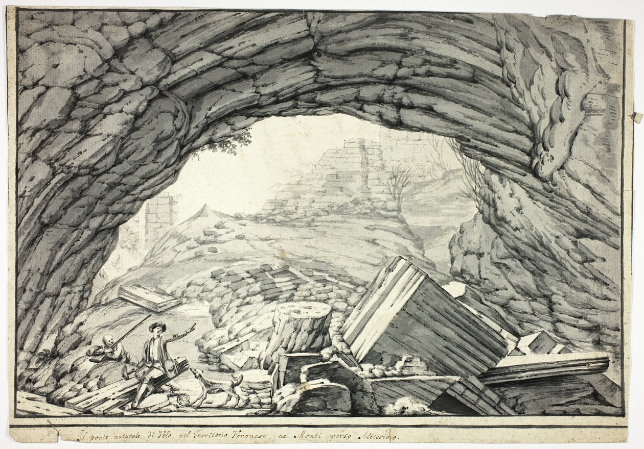Naturalny most Velo, na wzgórzach Veronese, w pobliżu Altissimo autorstwa Unknown artist