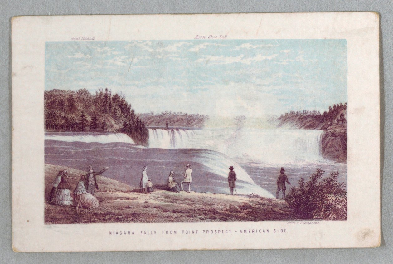 Niagara Falls from Point Prospect – strona amerykańska z The Falls of Niagara: Being a Complete Guide autorstwa Unknown artist