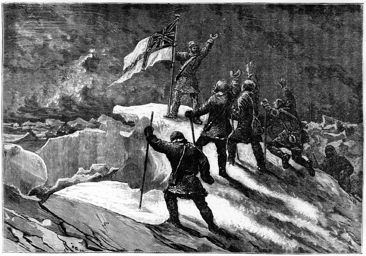 Biegun Północny: brytyjscy spedytorzy najbliżej bieguna - Nares Georges S., Un voyage à la mer polar, Paryż: Hachette autorstwa Unknown artist