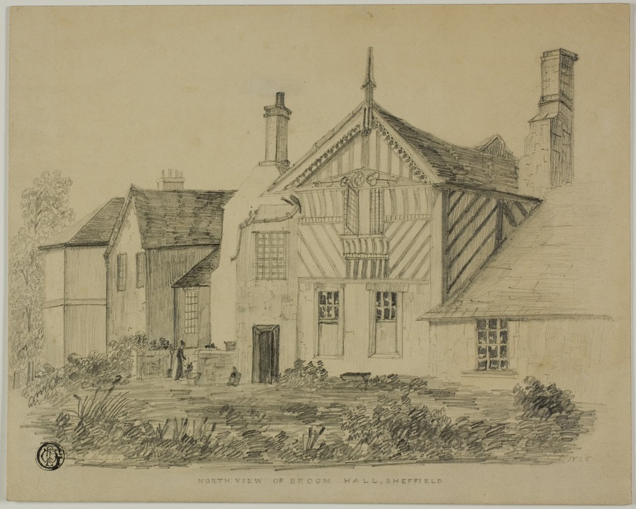 North View of Broom Hall, Sheffield autorstwa Unknown artist