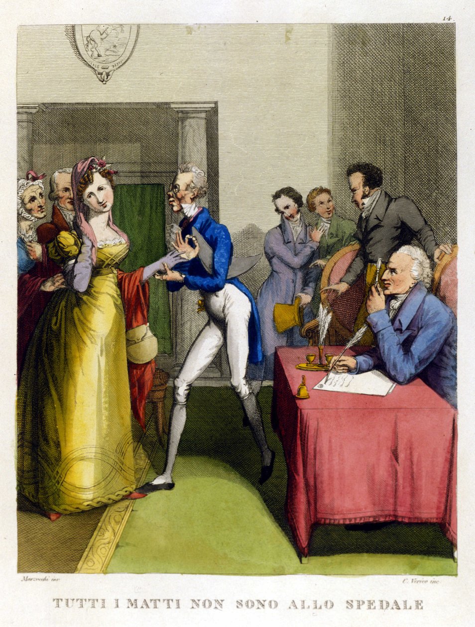 „Nie każdy głupiec jest w szpitalu”. Ilustracja ze zbioru przysłów z XVIII wieku autorstwa Unknown artist