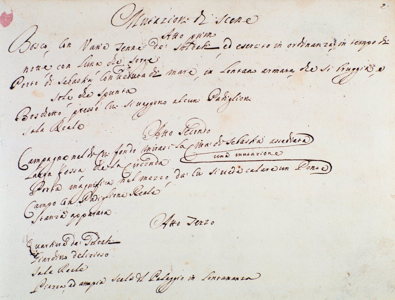 Notatki o inscenizacji opery Mitrydate Giuseppe Aldrovandiniego (1706) autorstwa Unknown artist