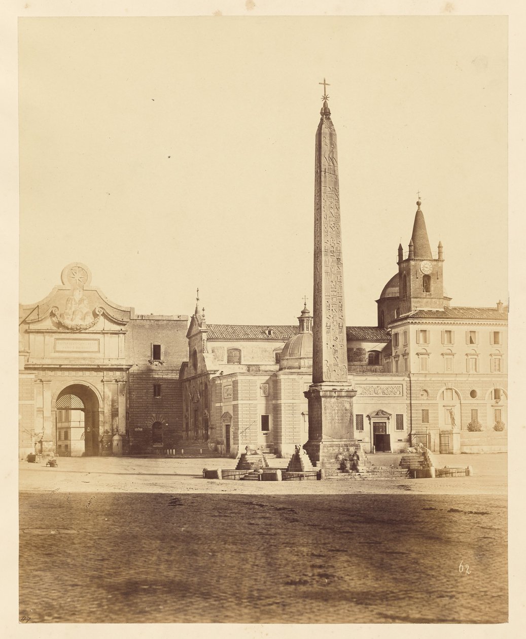 [Obelisk na Piazza del Popolo]. autorstwa Unknown artist