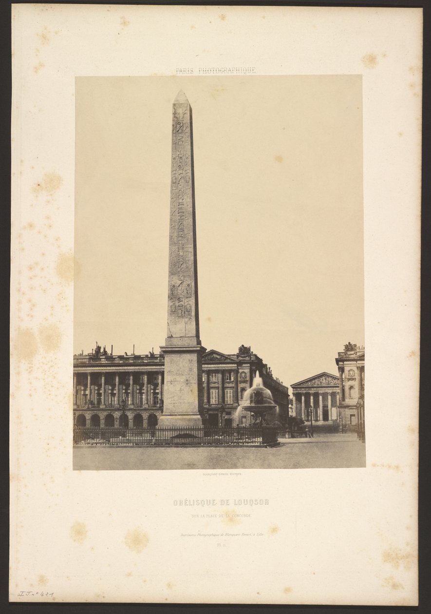 Obelisk Louqsora na placu de la Concorde autorstwa Unknown artist