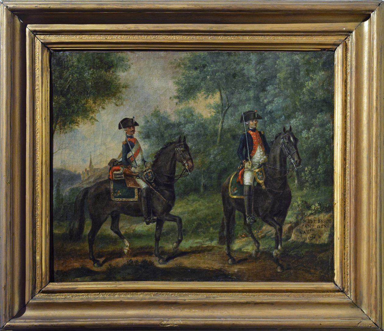 Oficer i żołnierz pułku Mestre de Camps w 1790, koniec XVIII w. (olej na płótnie) autorstwa Unknown artist