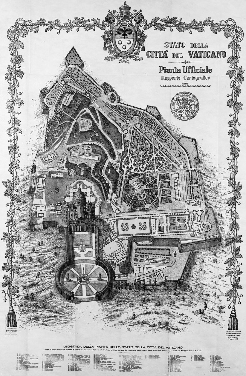 Oficjalna mapa Państwa Watykańskiego autorstwa Unknown artist