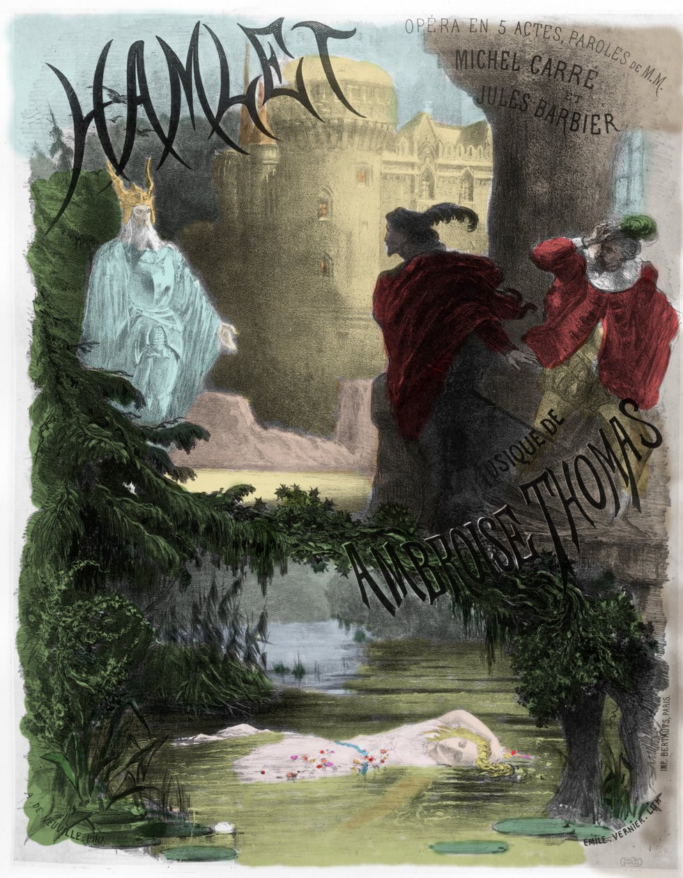Opera: Plakat Hamleta (do muzyki Ambroise Thomasa, słowa Michel Carre i Jules Barbier) autorstwa Unknown artist
