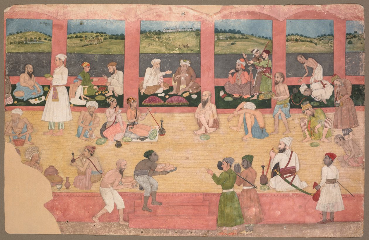 Palacze Opium Serwowali Owoce i Chleb autorstwa Unknown artist