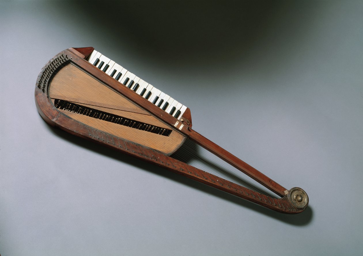 Orphica, mały instrument muzyczny (przenośne pianino, wynalezione przez Carla Leopolda Rolliga pod koniec XVIII wieku, Wiedeń autorstwa Unknown artist