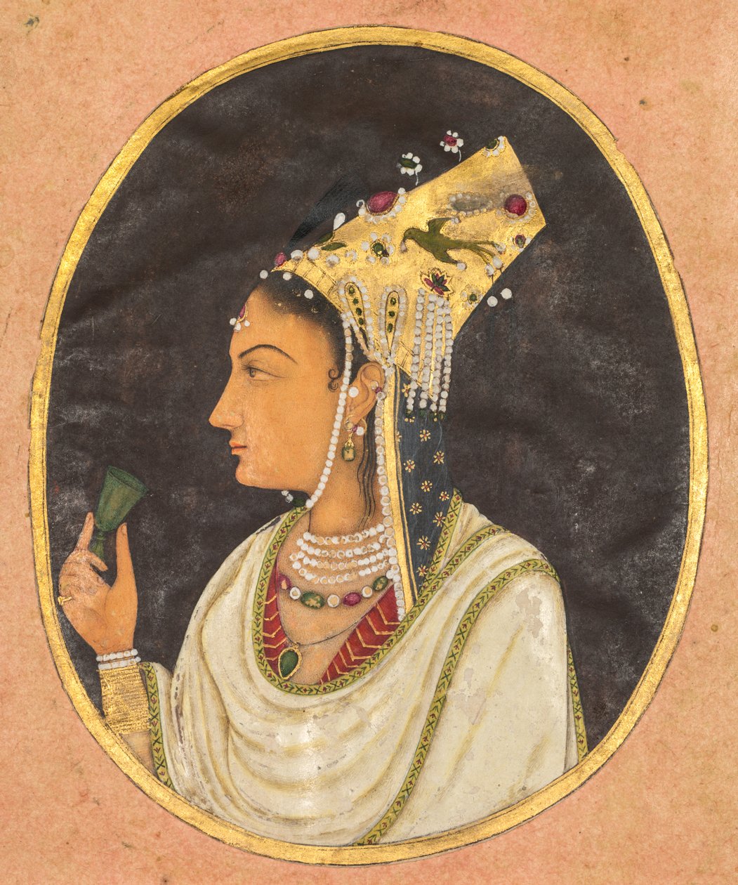 Owalny portret kobiety w kapeluszu Chaghtai autorstwa Unknown artist