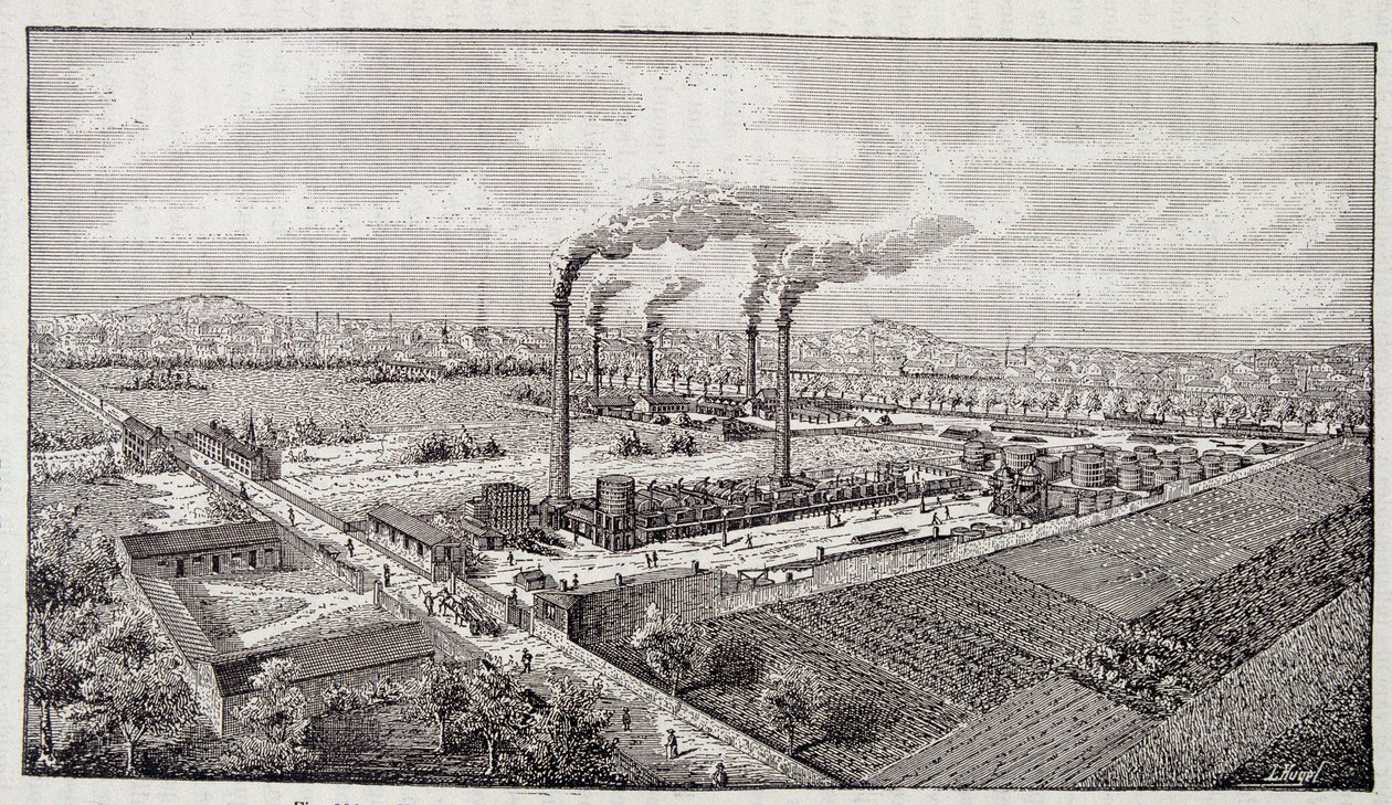 Przegląd rafinerii ropy naftowej pana Deutscha w Pantin (Sekwana) autorstwa Unknown artist
