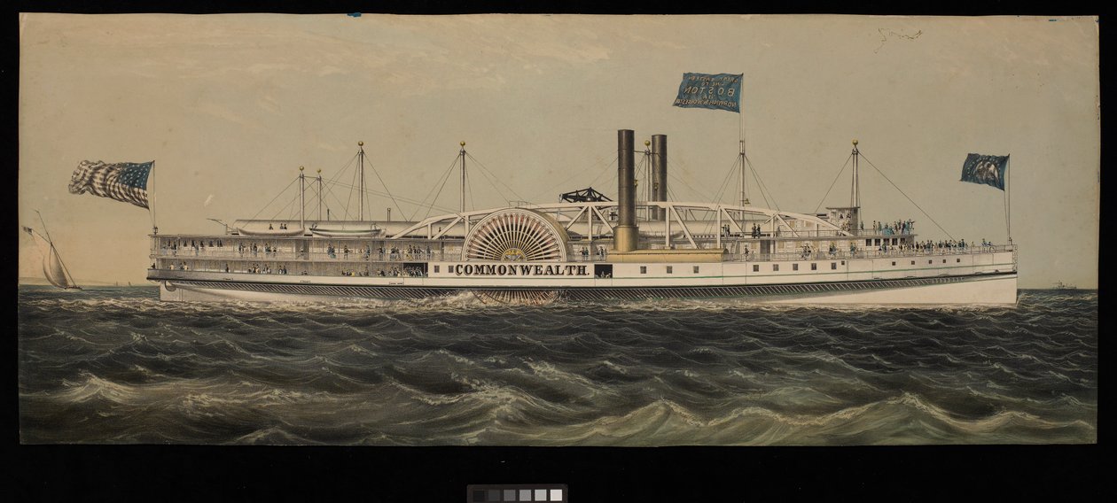 Parowiec Commonwealth. Great Eastern Line do Bostonu przez Norwich i Worcester autorstwa Unknown artist
