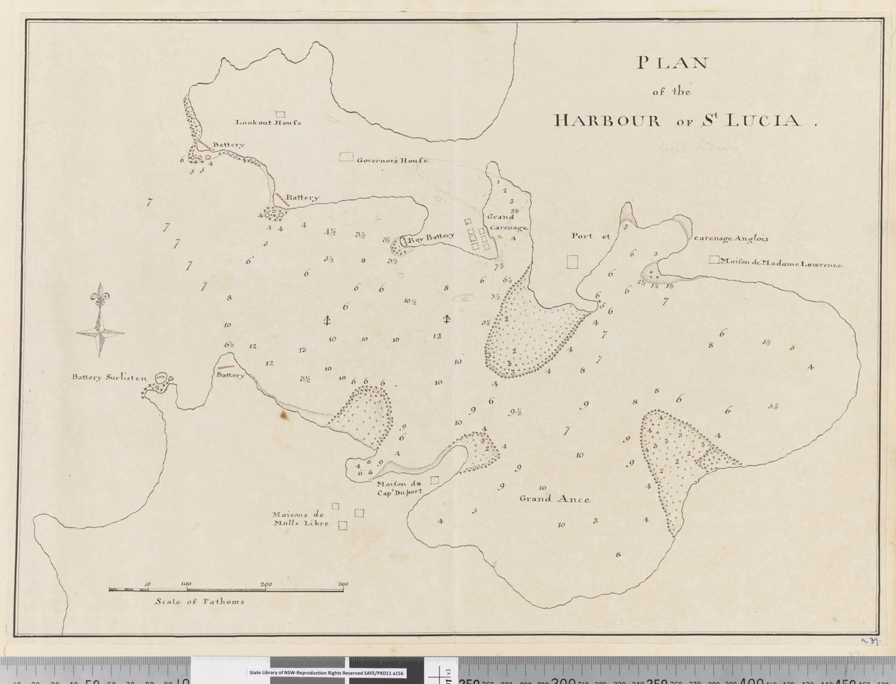 Strona 37c Plan portu św. Łucji autorstwa Unknown artist