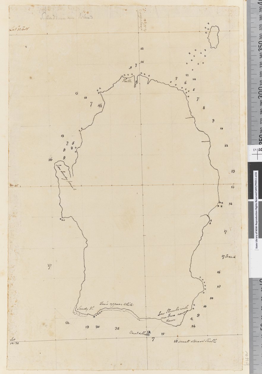 Strona 38a Mapa wyspy S. Andehman (pióro i atrament) autorstwa Unknown artist