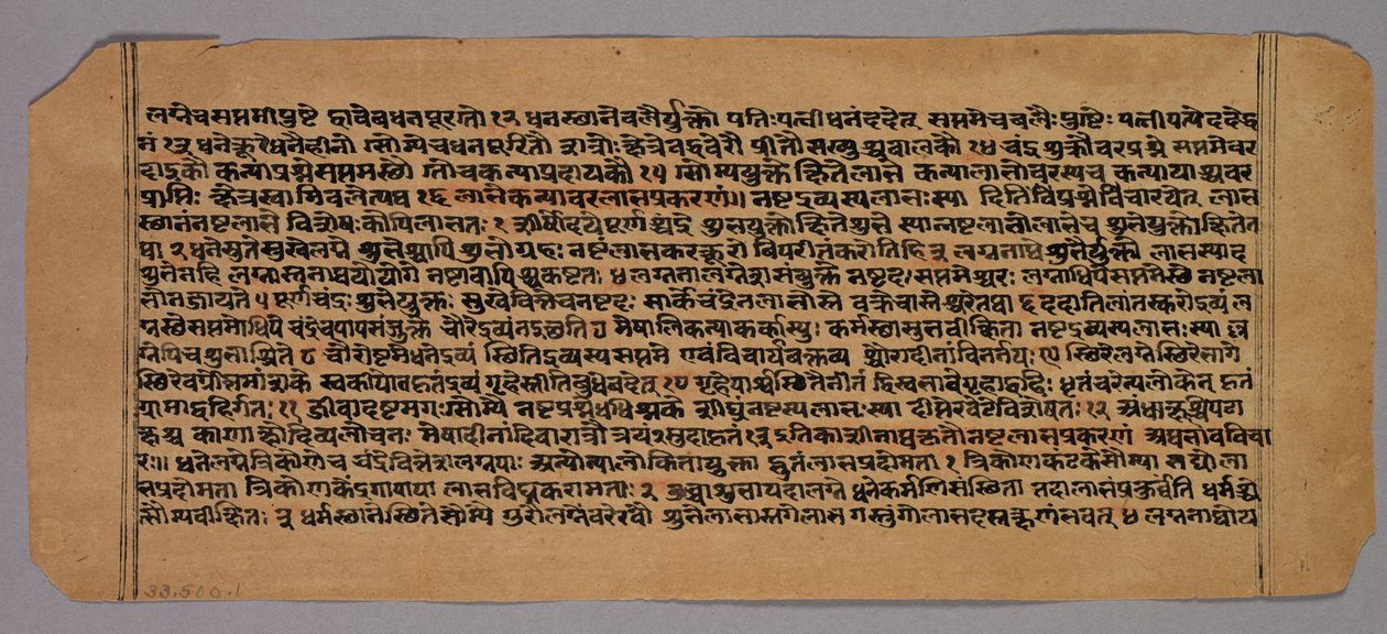 Strona z Prasnapradipy, hinduskiego tekstu astrologicznego autorstwa Unknown artist